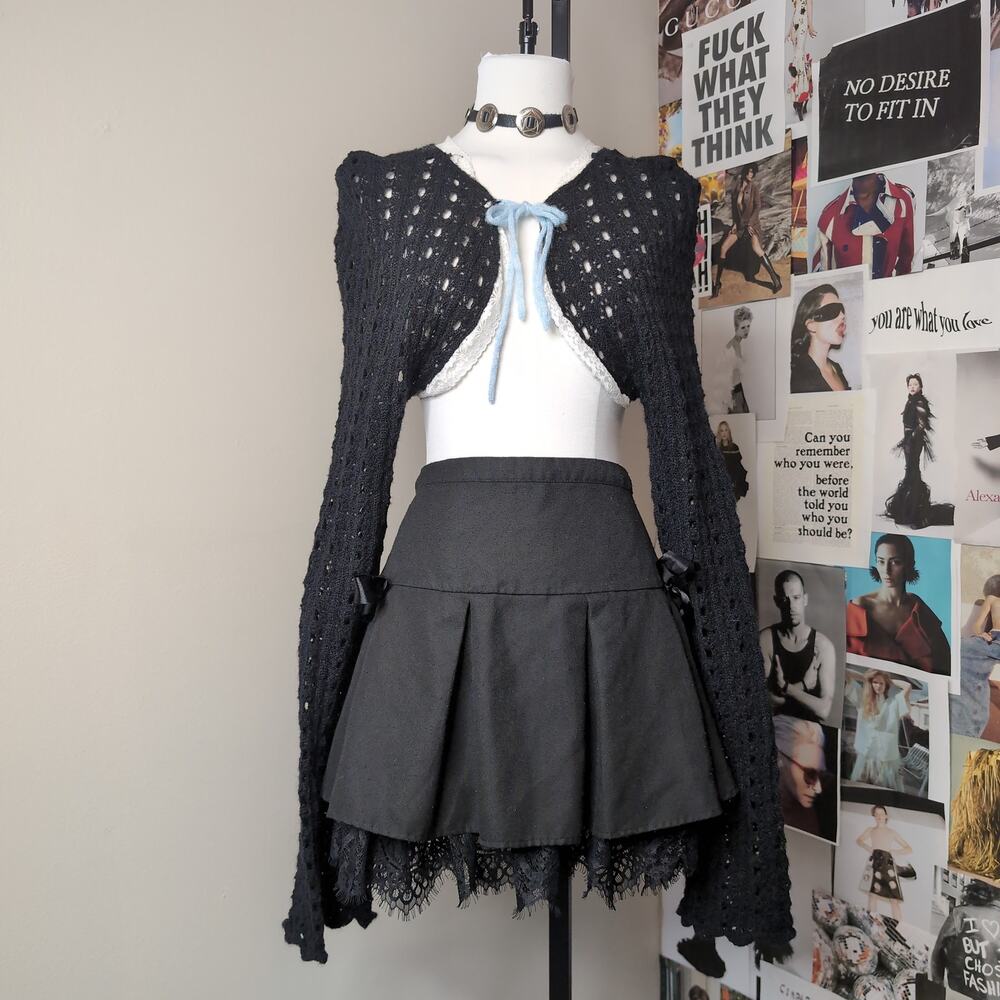 Cropped Open Knit Cardigan Cottagecore